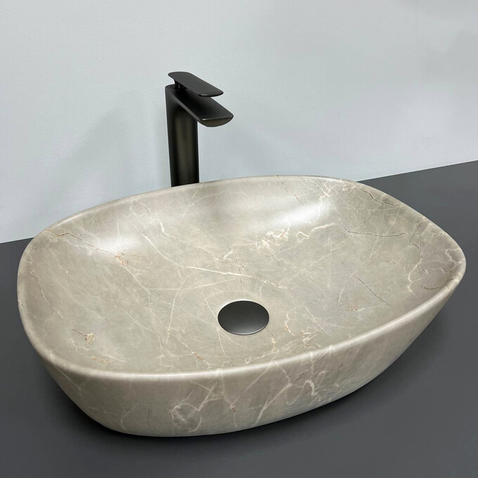 Раковина VBI Olbia Beige Stone VBI-014301 (51x39 см, бежевый камень, чаша), Цвет производителя: бежевый камень, фото 