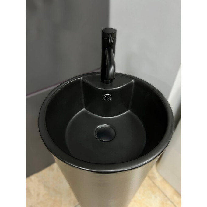 Умивальник VBI Bolonia Black Matt VBI-019003 (41 см, чорний матовий, підлоговий), Колір виробника: чорний матовий, фото , изображение 3