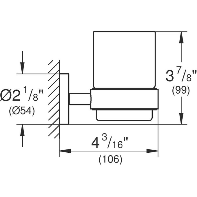 Стакан для зубных щеток Grohe Essentials 1022562430 (черный матовый, настенный), фото 3