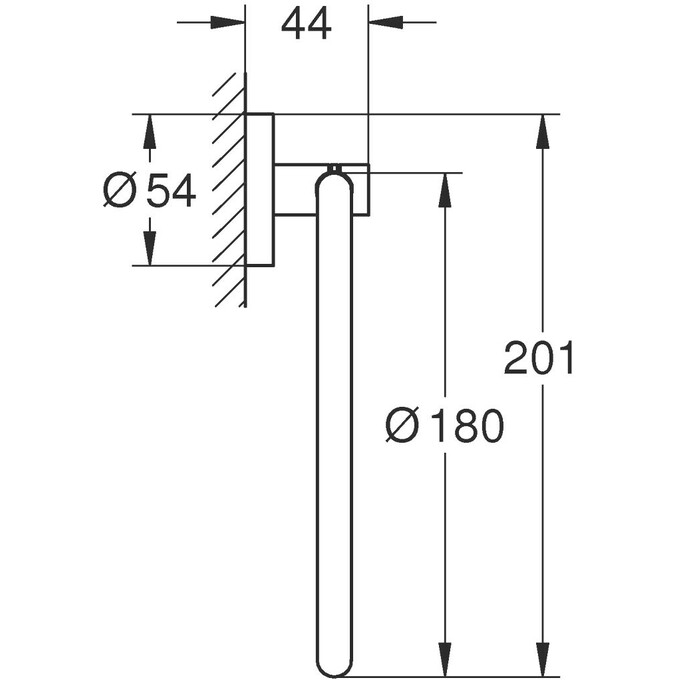Тримач для рушників Grohe Essentials 1024612430 (чорний матовий, кільце), фото , изображение 6