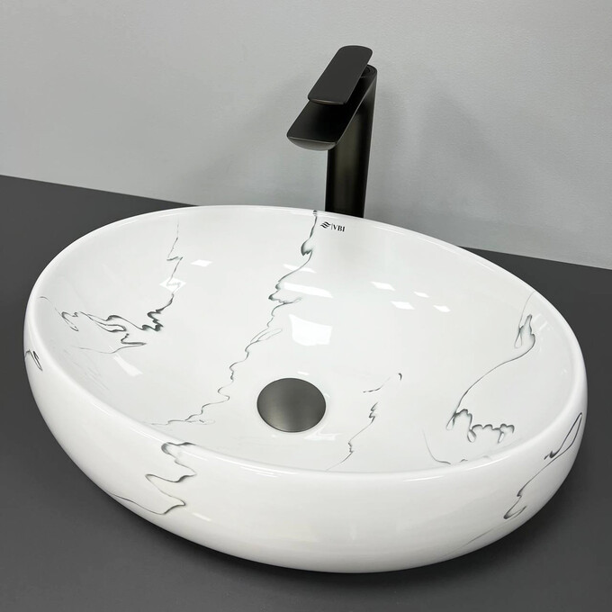 Раковина VBI Veneto Marmo VBI-012807 (48x34 см, мармур, чаша), Доступні розміри: 48 x 34, Колір виробника: мармур глянсовий, фото , изображение 3