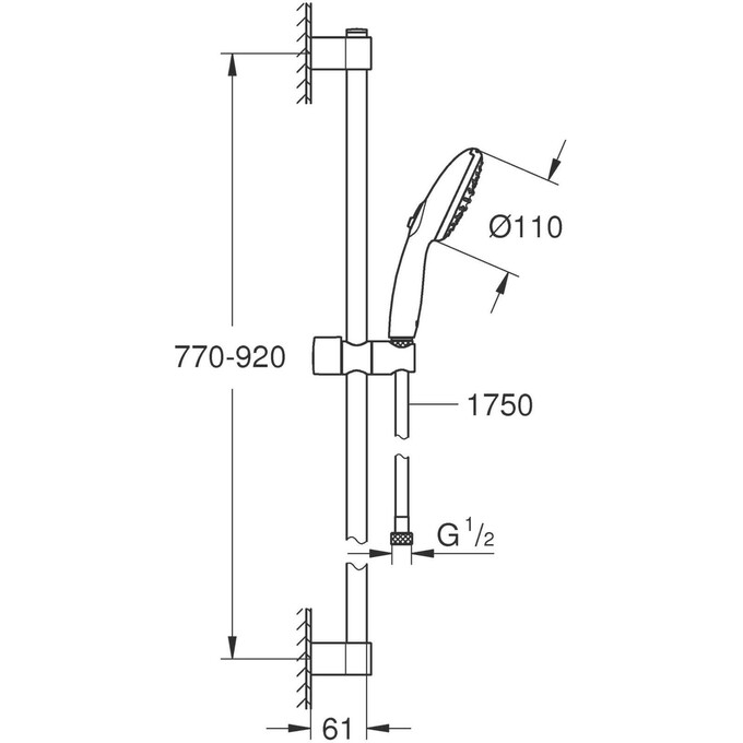 Душовий гарнітур Grohe Tempesta 110 26163003, фото , изображение 7