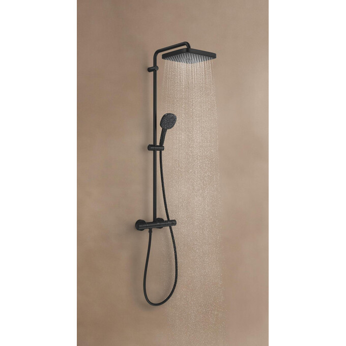 Душова система з термостатом Grohe Tempesta Cube 250 266892431 (чорна матова), фото , изображение 3