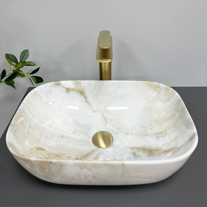 Раковина VBI Ravenna Labradorite VBI-011212 (45x32 см, лабрадорит, чаша), Доступные размеры: 45 x 32, Цвет производителя: лабрадорит глянцевый, фото 2