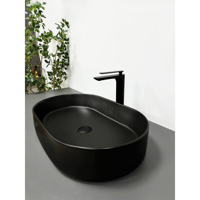 Раковина VBI Verona 60 Black Matt VBI-011303 (60x37 см, чорна матова), Доступні розміри: 60 x 37, Колір виробника: чорний матовий, фото , изображение 3