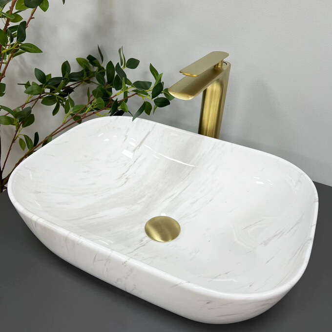 Раковина VBI Ravenna Marble Nature Matt VBI-011208 (45x32 см, світлий мармур матовий, чаша), Доступні розміри: 45 x 32, Колір виробника: білий мармур матовий, фото , изображение 3