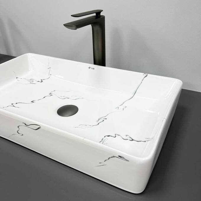 Раковина VBI Triest Marmo VBI-012704 (60x34 см, мармур), Доступні розміри: 60 x 34, Колір виробника: мармур, фото , изображение 3