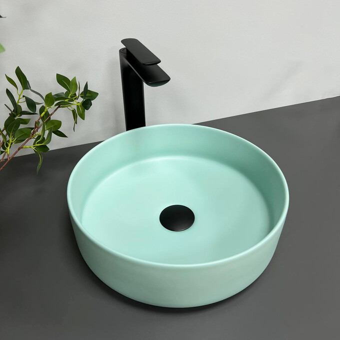 Раковина VBI Prato Turkus VBI-011405 (36 см, бірюзова матова, чаша), Доступні розміри: 36 x 36, Колір виробника: бірюзовий матовий, фото , изображение 2