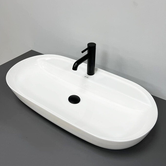 Раковина VBI Terni M White VBI-011801 (80x40 см), Доступні розміри: 80 x 40, Колір виробника: білий глянець, фото , изображение 2