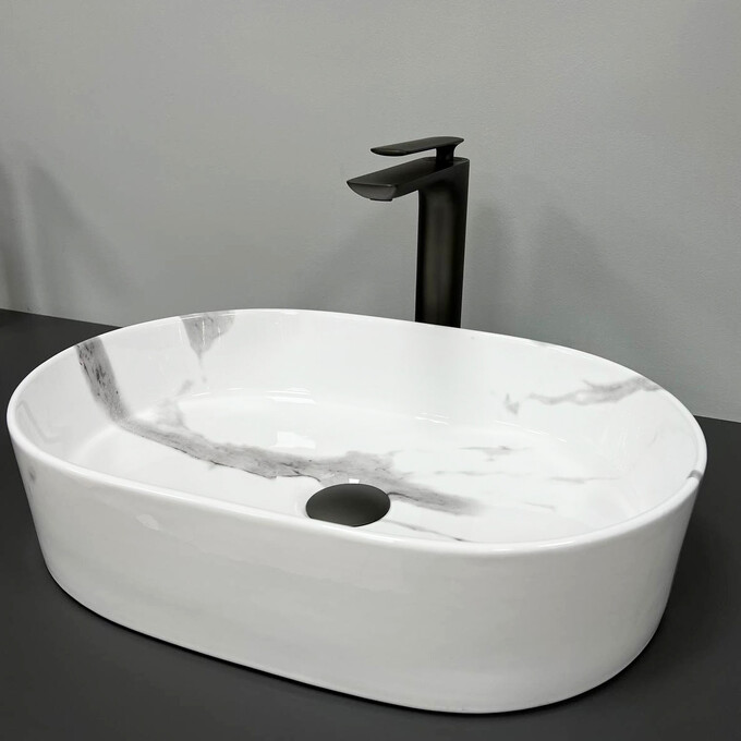 Раковина VBI Verona 50 Marble Nature VBI-011311 (50x37 см, мрамор), Доступные размеры: 50 x 37, Цвет производителя: натуральный мрамор глянцевый, фото 3