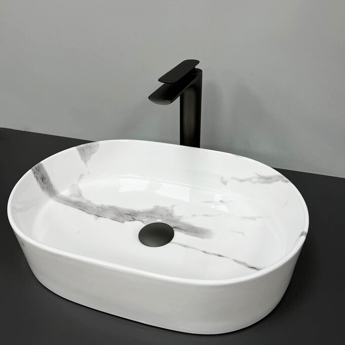 Раковина VBI Verona 50 Marble Nature VBI-011311 (50x37 см, мрамор), Доступные размеры: 50 x 37, Цвет производителя: натуральный мрамор глянцевый, фото 2