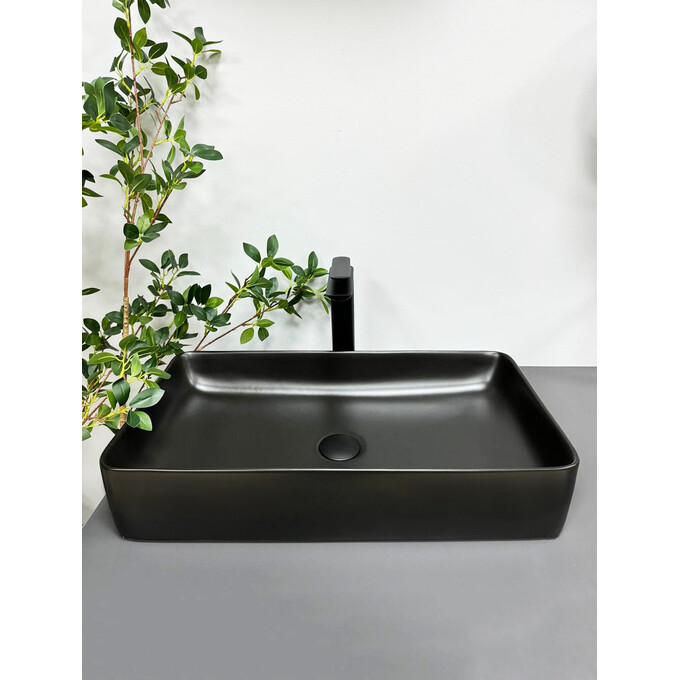 Раковина VBI Triest Black Matt VBI-012701 (60x34 см, чорна матова), Доступні розміри: 60 x 34, Колір виробника: чорний матовий, фото , изображение 2