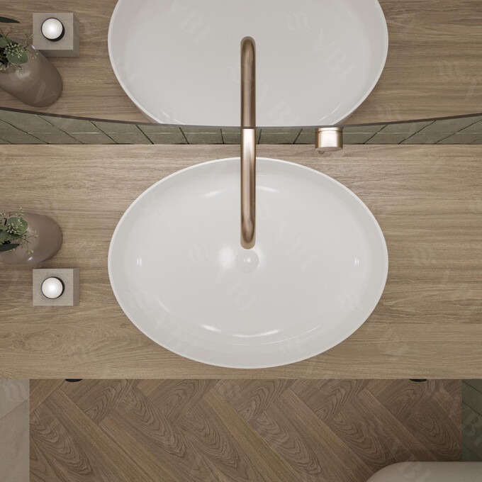 Раковина VBI Udine White VBI-012100 (55x41 см, чаша), Колір виробника: білий глянець, фото , изображение 4