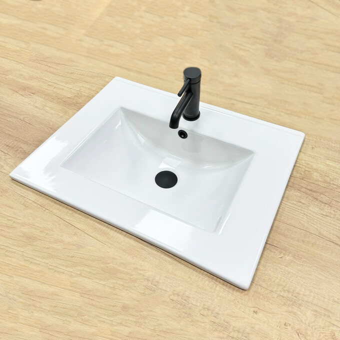 Умивальник VBI Ferrara 60 White VBI-018010 (61x46 см, з крилом), Доступні розміри: 61 x 46, Колір виробника: білий, фото 