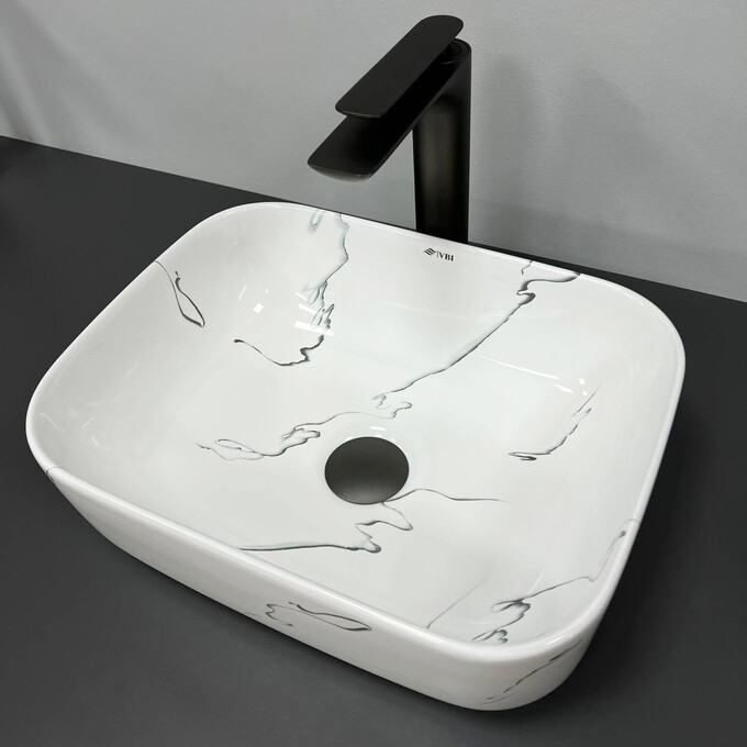 Умывальник VBI Asti S Marmo VBI-013002 (41x30 см, мрамор, чаша), Доступные размеры: 41 x 30, Цвет производителя: мрамор глянцевый, фото 