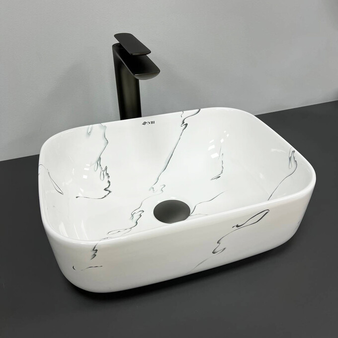 Умывальник VBI Asti S Marmo VBI-013002 (41x30 см, мрамор, чаша), Доступные размеры: 41 x 30, Цвет производителя: мрамор глянцевый, фото 2