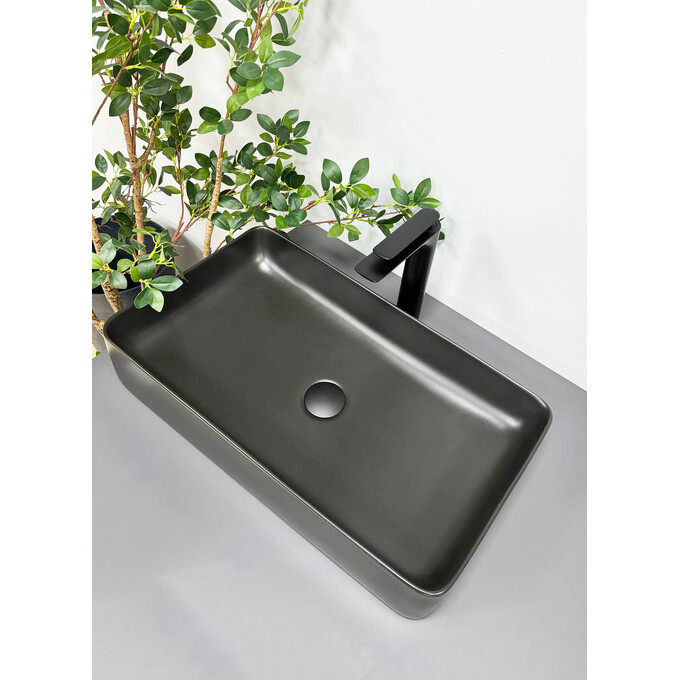 Раковина VBI Triest Black Matt VBI-012701 (60x34 см, чорна матова), Доступні розміри: 60 x 34, Колір виробника: чорний матовий, фото , изображение 3