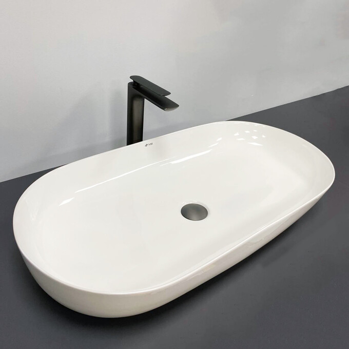 Раковина VBI Andria M White VBI-011701 (81x42 см, чаша), Доступні розміри: 81 x 42, Колір виробника: білий глянець, фото , изображение 2