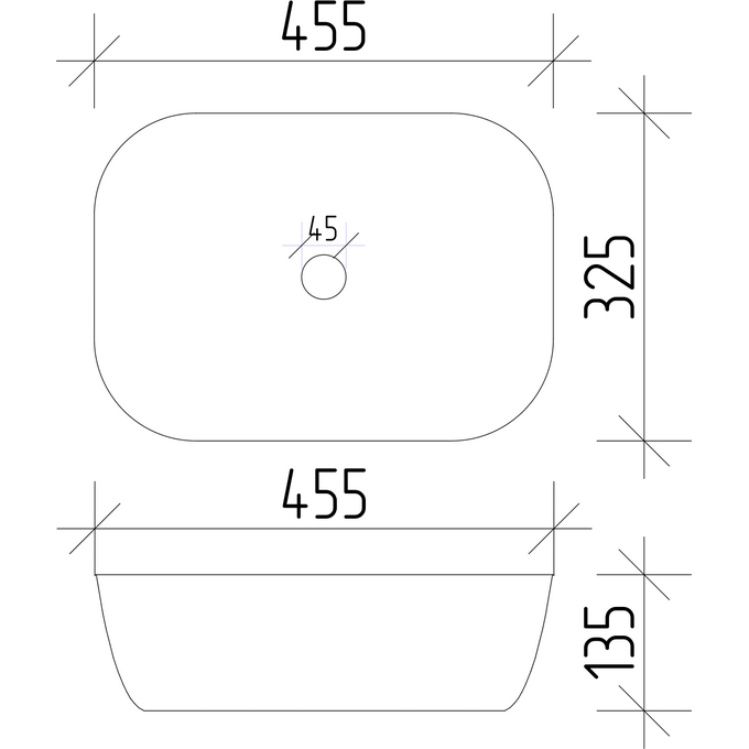 Раковина VBI Ravenna Marble Black Matt VBI-011209 (45x32 см, чорний матовий мармур, чаша), Доступні розміри: 45 x 32, Колір виробника: чорний мармур матовий, фото , изображение 4