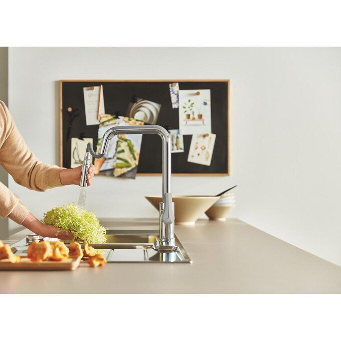 Смеситель для кухни Grohe Eurosmart 30619000 (с выдвижной лейкой), Цвет производителя: хром, фото 3