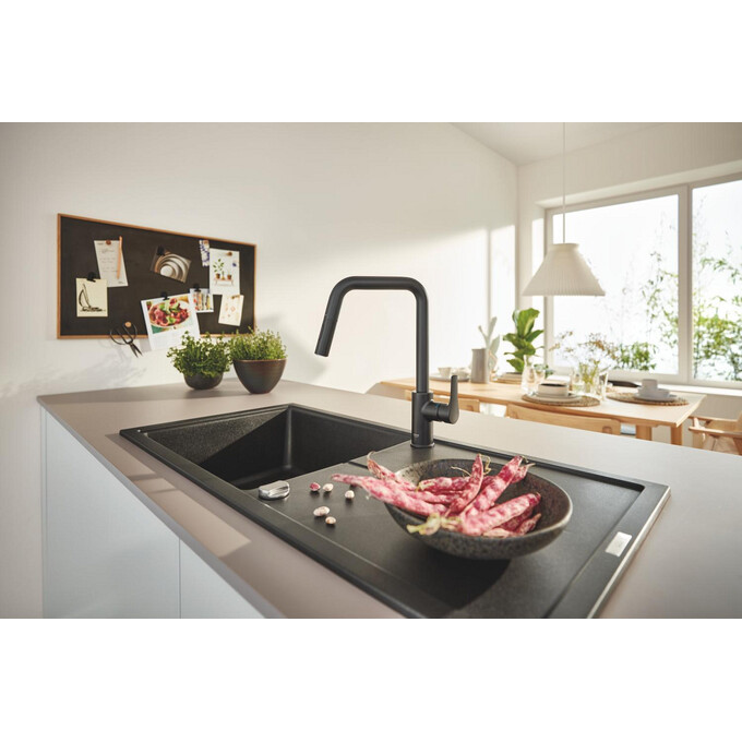 Смеситель для кухни Grohe Eurosmart 306192430 (черный матовый, с выдвижной лейкой), Цвет производителя: черный матовый, фото 2