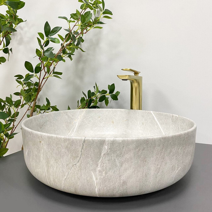 Умивальник VBI Bari Grey Stone VBI-011603 (46 см, сірий камінь, чаша), Доступні розміри: 46 x 46, Колір виробника: сірий камінь, фото , изображение 3