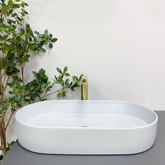 Умивальник VBI Verona 70 Smoke Blue VBI-011307 (70x37 см, світло-блакитний), Доступні розміри: 70 x 37, Колір виробника: світло-блакитний, фото , изображение 3