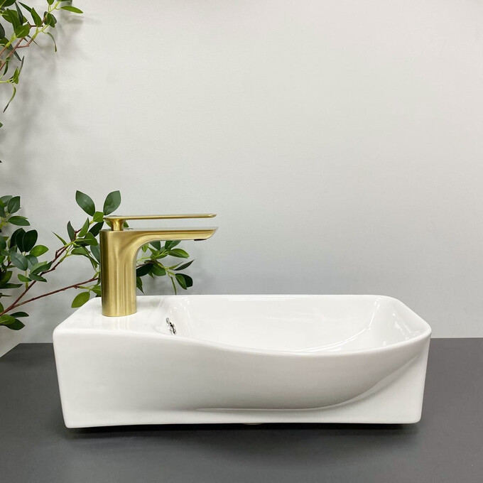 Умивальник VBI Fermo R White VBI-015606 (45x24 см, права чаша), Доступні розміри: 45 x 24 R, фото , изображение 2