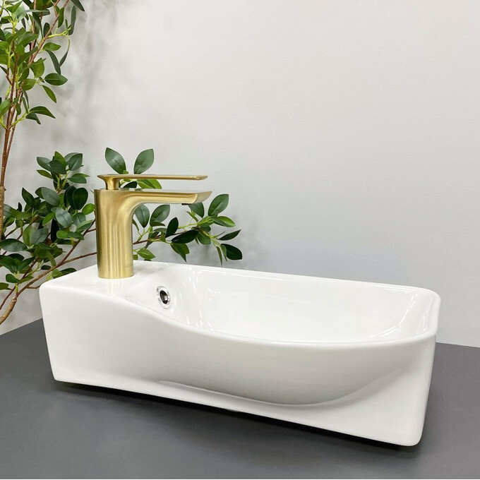 Умивальник VBI Fermo R White VBI-015606 (45x24 см, права чаша), Доступні розміри: 45 x 24 R, фото , изображение 3