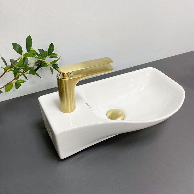 Умивальник VBI Fermo R White VBI-015606 (45x24 см, права чаша), Доступні розміри: 45 x 24 R, фото , изображение 4