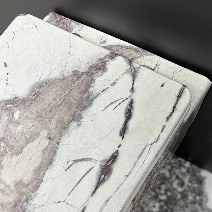 Безободковый подвесной унитаз VBI Vulcano Sand VBI-020404 (серый мрамор, с сиденьем), Цвет производителя: серый мрамор, фото 4