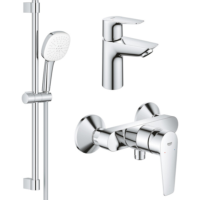 Комплект змішувачів 3 в 1 для ванної кімнати Grohe BauEdge New S-Size UA123208S1 (23636001+23330001+26748003), фото 