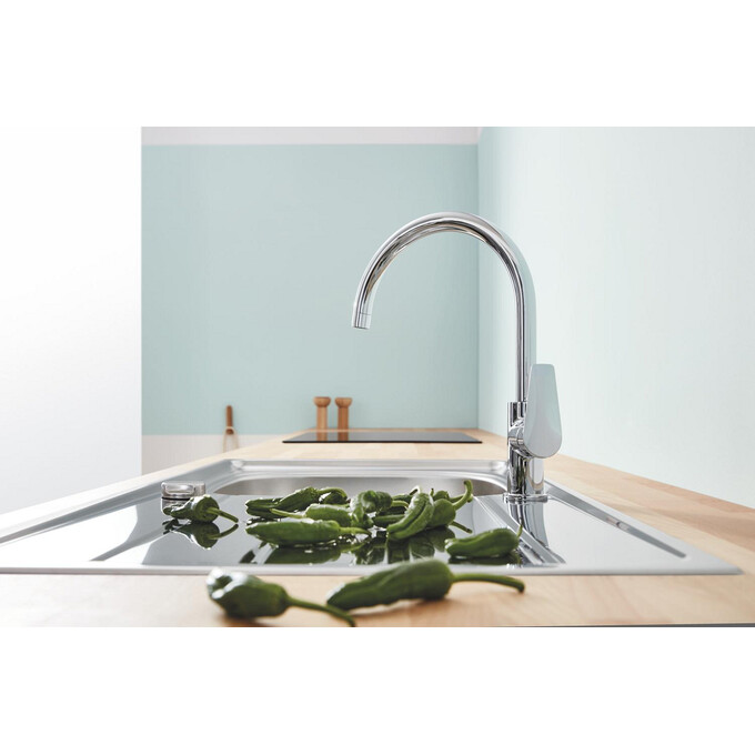 Комплект змішувачів 4 в 1 для ванної кімнати та кухні Grohe BauEdge New S-Size UA123218K1 (23605001+23330001+31233001+26748003), фото , изображение 2