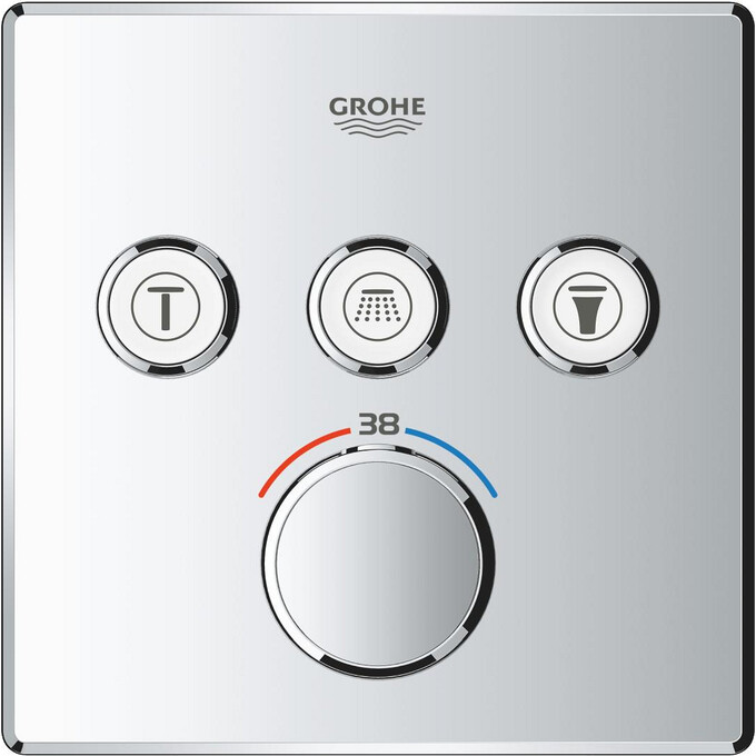 Душова система з термостатом Grohe Grohtherm SmartControl & Tempesta Cube 250 UA26415SC6, фото , изображение 13