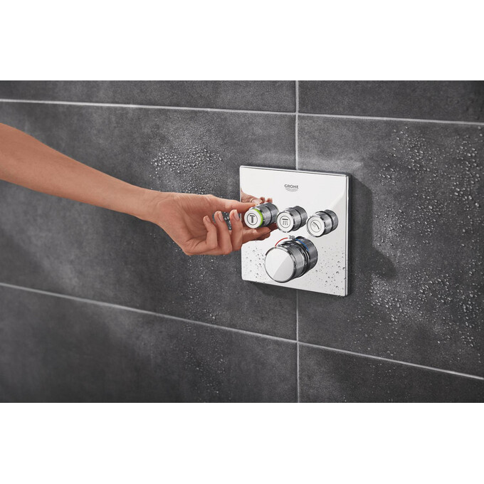 Душова система з термостатом Grohe Grohtherm SmartControl & Tempesta Cube 250 UA26415SC6, фото , изображение 4