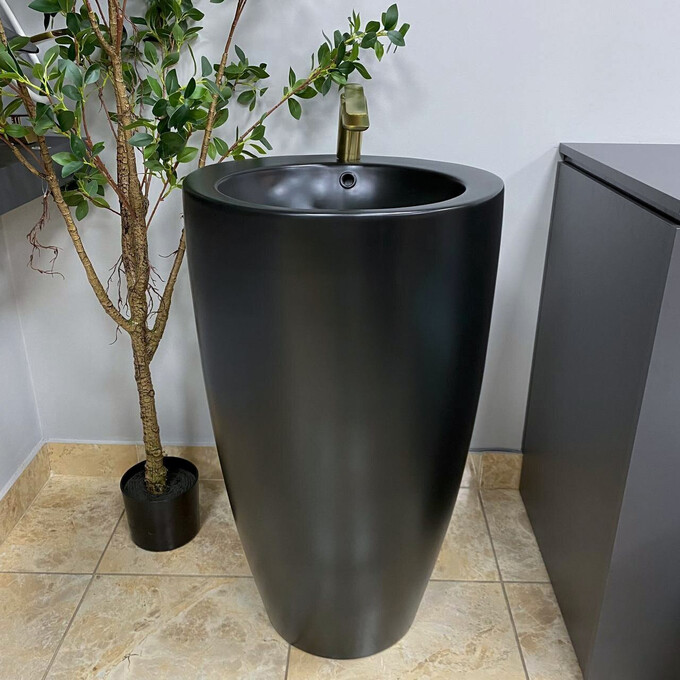 Умивальник VBI Agropoli Black Matt VBI-019004 (49 см, чорний матовий, підлоговий), фото 