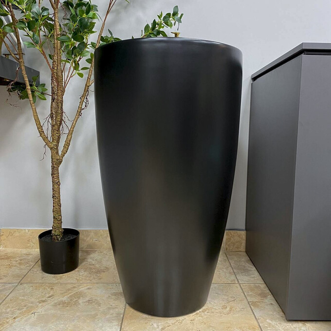 Умивальник VBI Agropoli Black Matt VBI-019004 (49 см, чорний матовий, підлоговий), фото , изображение 2