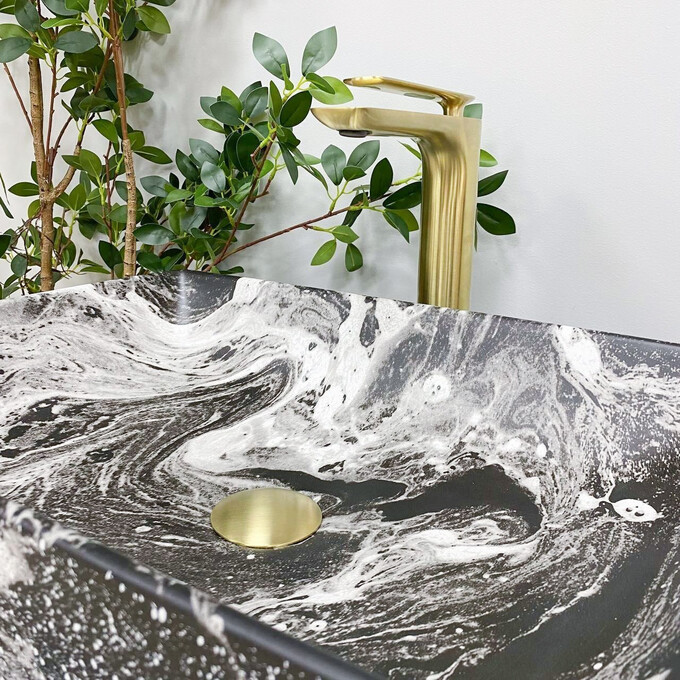 Умивальник VBI Latina Dark Marmo VBI-013104 (50x35 см, темний мармур), Доступні розміри: 50 x 35, Колір виробника: темний мармур, фото , изображение 4