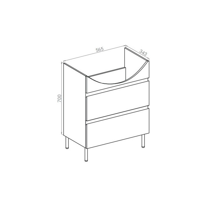 Тумба RJ Fortuna-XO с умывальником Cersanit Cersania RJFU019-4160WHSET (RJFU019-4160WH + K11-0167, 60 см, белая глянцевая, напольная), Доступные размеры: 60, Цвет производителя: белый глянец, фото 3