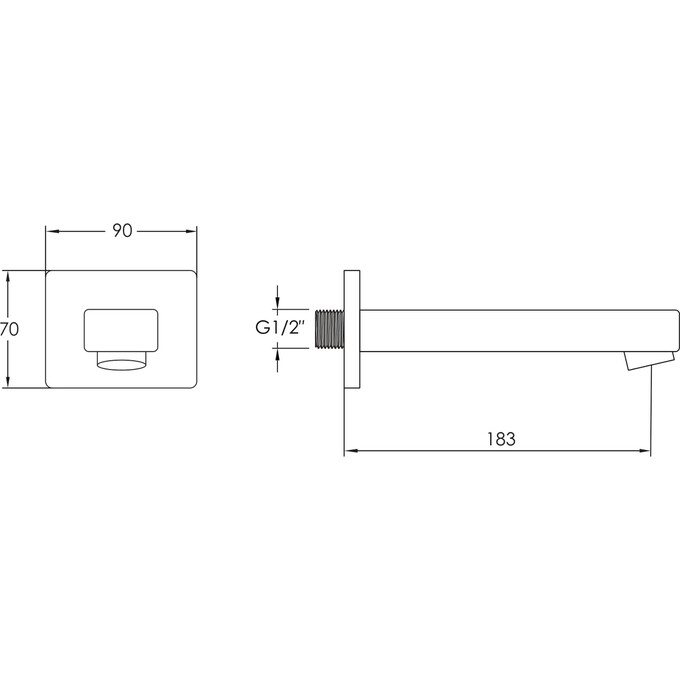 Излив для ванны Imprese Smart Black Matt ZMK101901232 (18 см, черный матовый, скрытого монтажа), фото 2