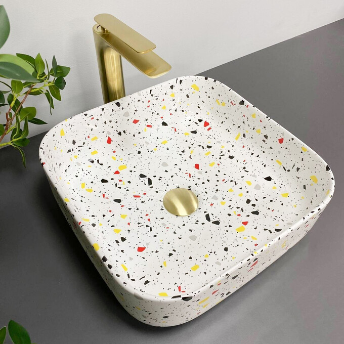 Умивальник VBI Alghero Terazzo S VBI-013302 (39x39 см, візерунок, чаша), фото , изображение 2