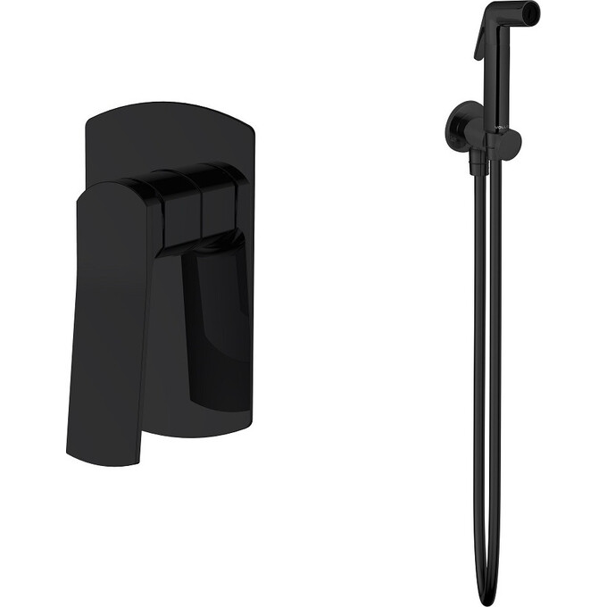 Гигиенический душ со смесителем Volle Solo De La Noche SET20240411 (1510.101404+1586.190104, черный матовый), Цвет производителя: черный матовый, фото 