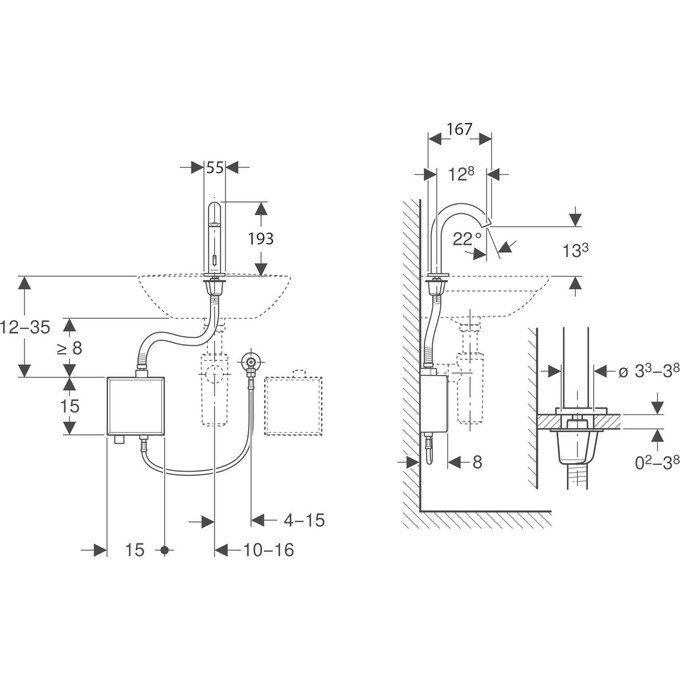 Кран для умывальника Geberit Piave 116.161.21.1 (сенсорный, без смешивания), фото 4