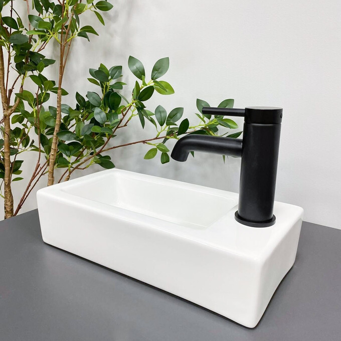 Умивальник VBI Komo L White VBI-015602 (37x18 см), Доступні розміри: 37 x 18, Колір виробника: білий, фото , изображение 4