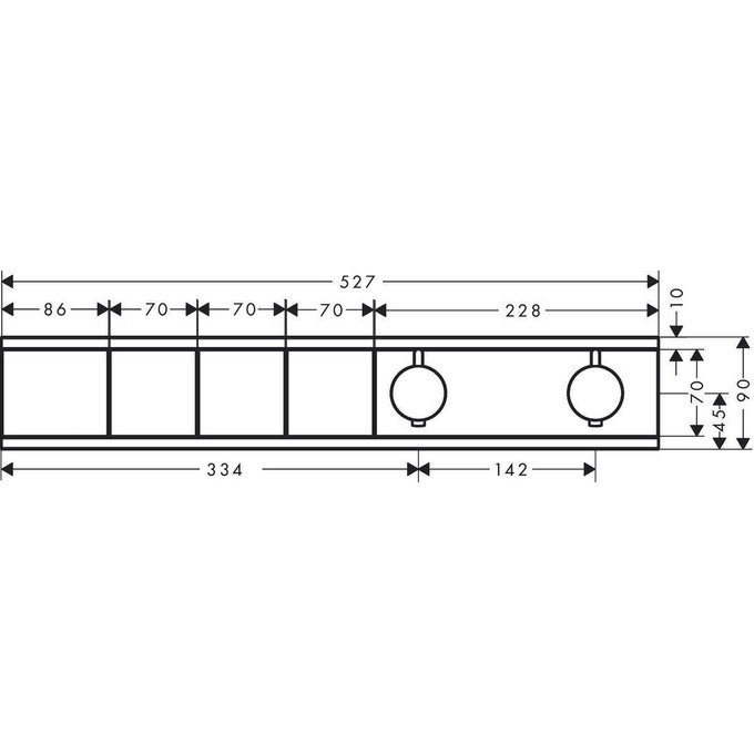 Внешняя часть смесителя скрытого монтажа с термостатом для ванны Hansgrohe RainSelect Matt White15381700 (белая матовая), Цвет производителя: белый матовый, фото 2