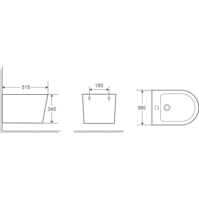 Биде подвесное Volle Lugo Black Matt 1348.161004 (черное матовое), фото 2