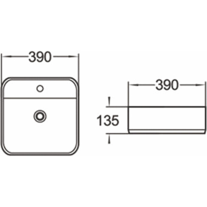 Раковина Volle I-Form White с06010603-39 (39x39 см, белая глянцевая), Доступные размеры: 39 x 39, Цвет производителя: белый глянец, фото 2