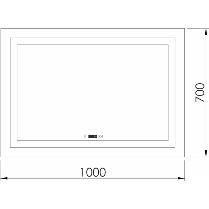 Зеркало для ванной комнаты Imprese Karlov Option m08607600ME (100x70 см, с подсветкой, подогревом и часами), Доступные размеры: 100 x 70, фото 3