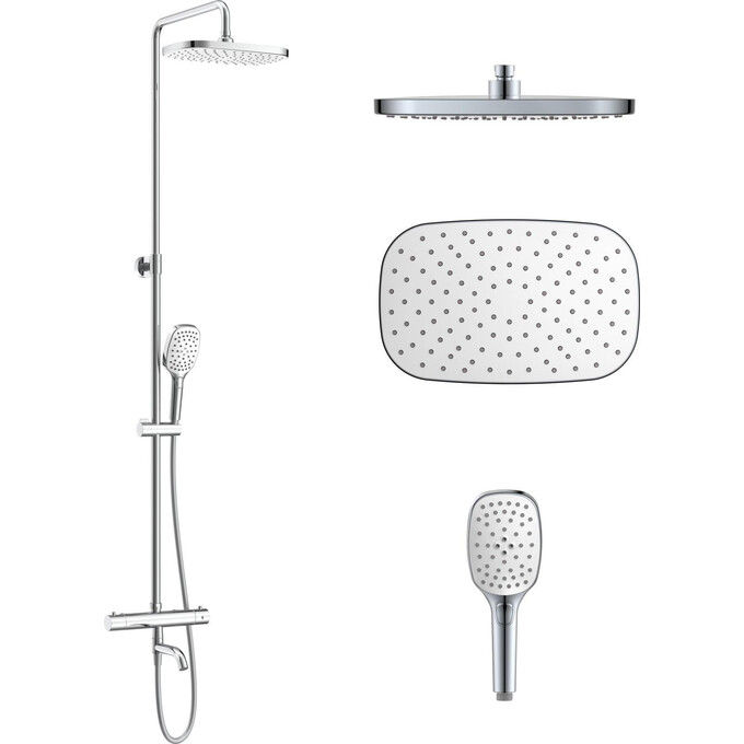 Душевая система с термостатом Imprese Centrum SQ Chrome T-10300SQ (с изливом), фото 