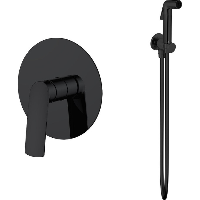 Гигиенический душ со смесителем Volle Cante De La Noche SET20240413 (1512.101404+1586.190104, черный матовый), Цвет производителя: черный матовый, фото 